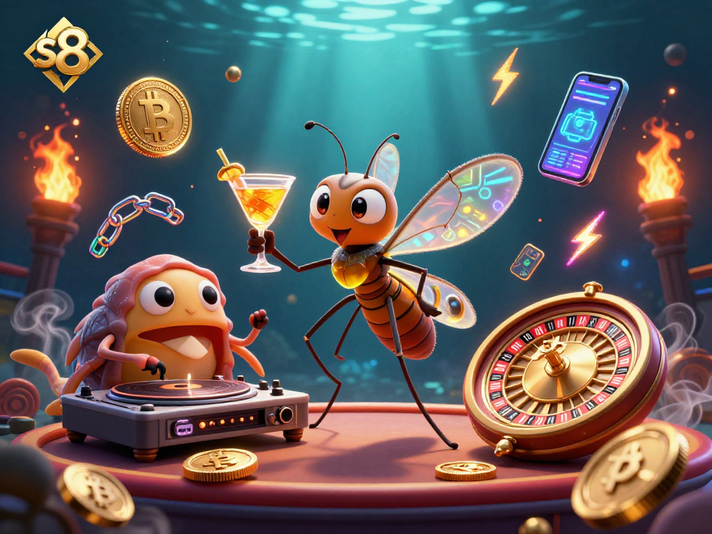Experience the thrill of gambling at s8 with unique characters in a vibrant casino scene.