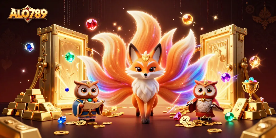 Watch magical ALO789 adventures with a glowing nine-tailed fox and treasures.