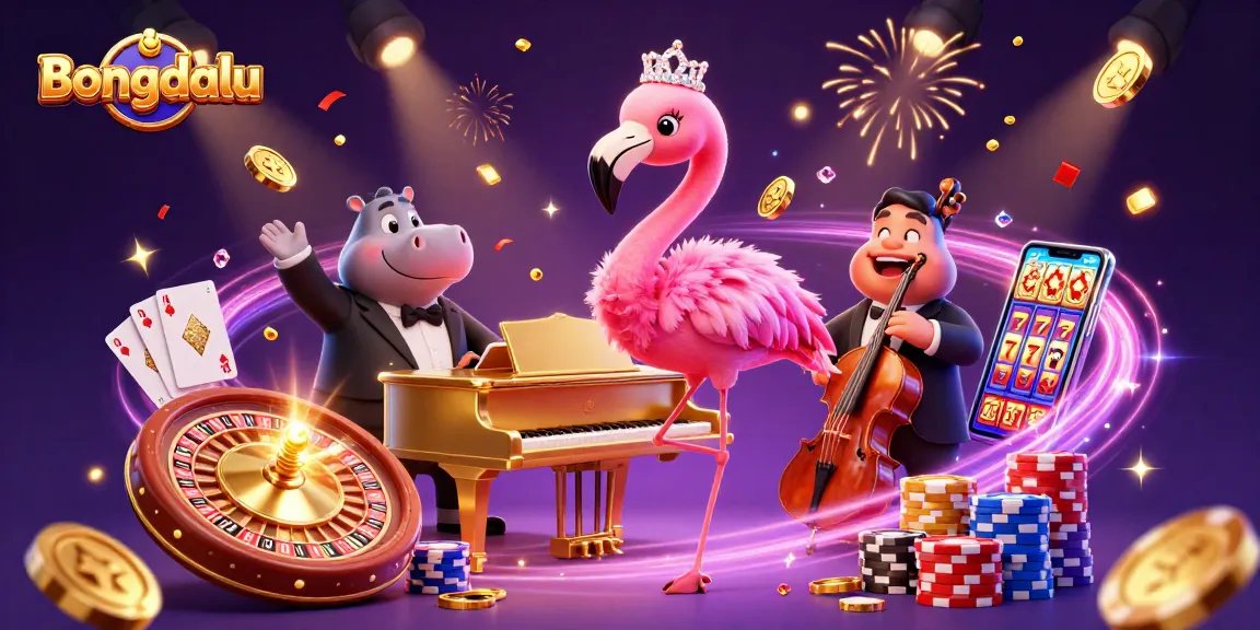Bongdalu captivates players with dynamic casino scenes featuring flamboyant characters and lively elements.