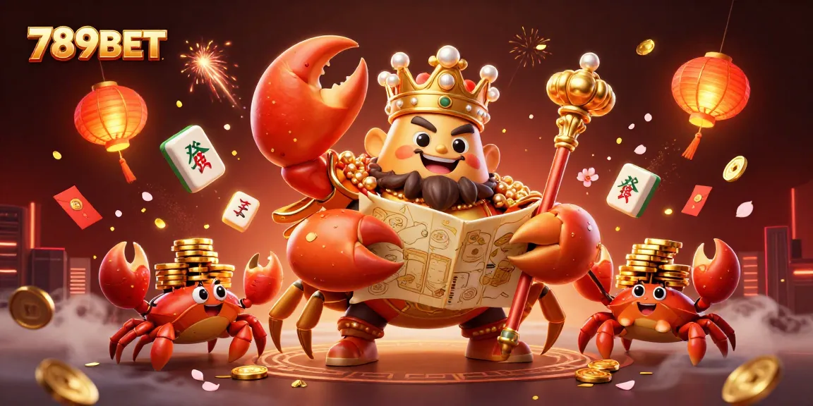 Experience the vibrant world of 789BET through this dynamic casino scene filled with golden treasures and gaming elements.