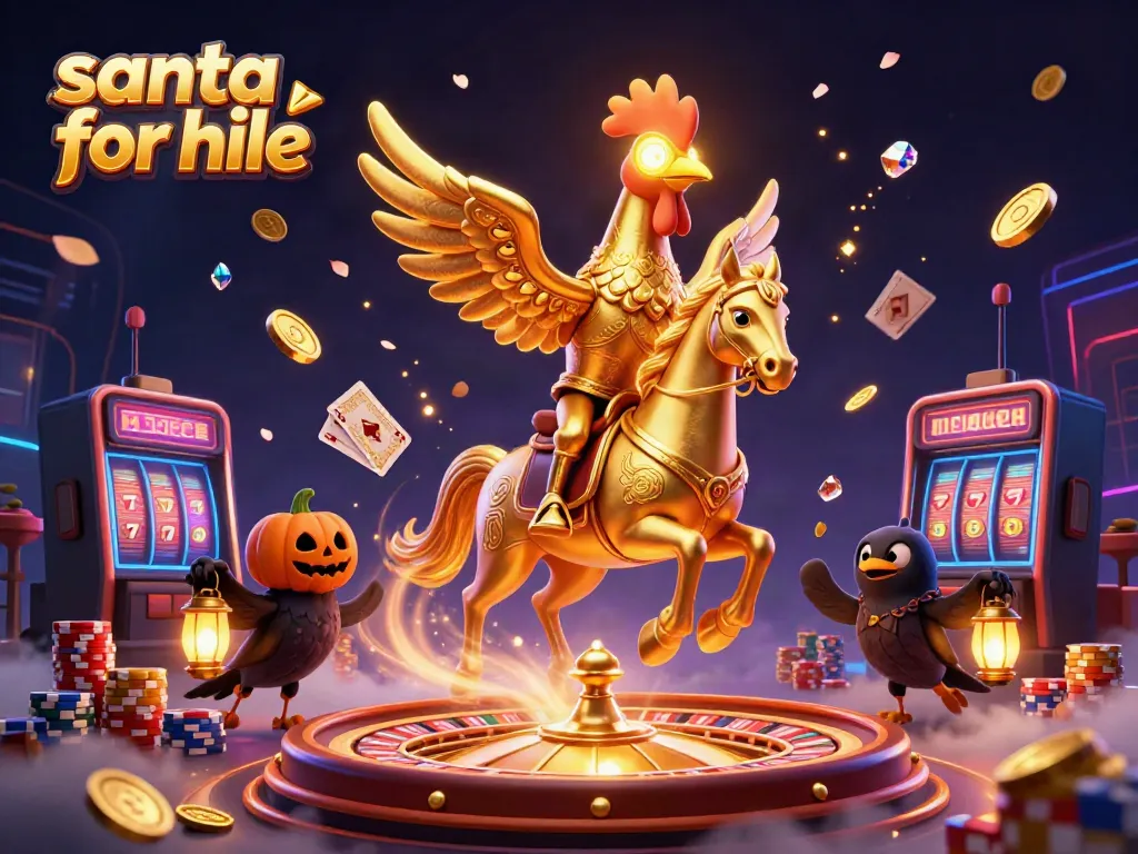 Experience the magic of Santa for hire in this vibrant casino scene filled with excitement.