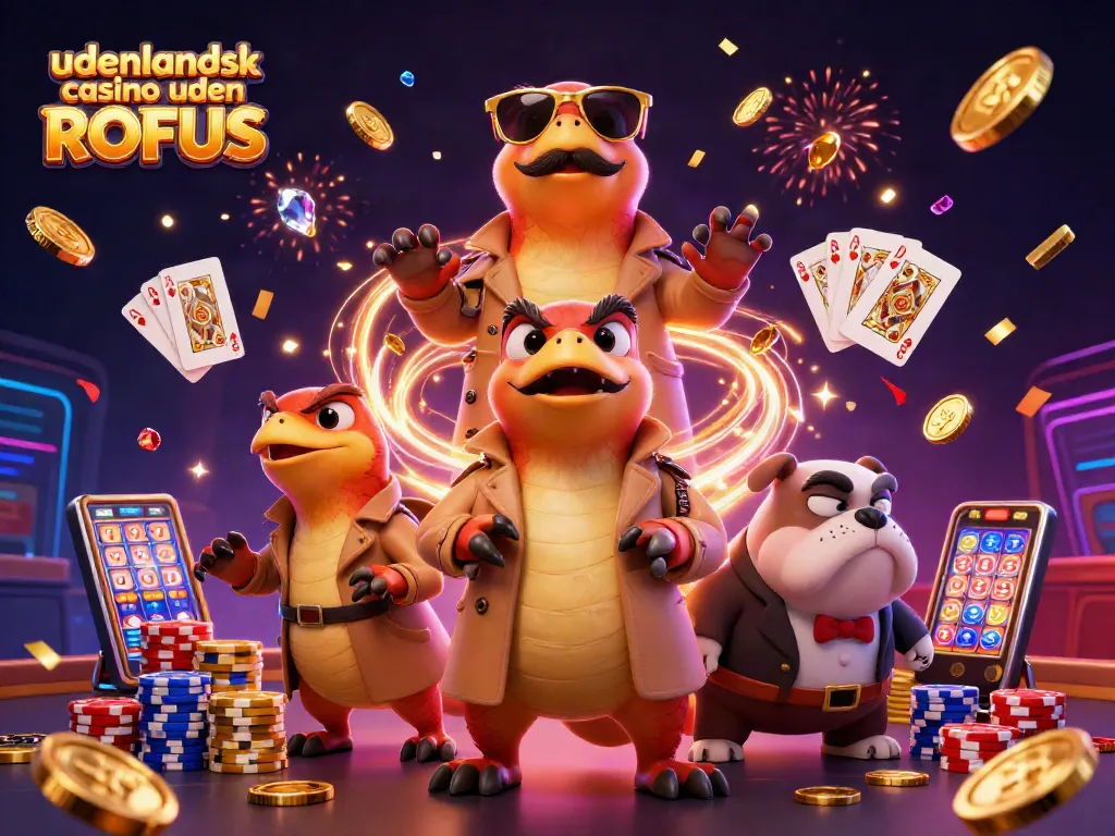 Engage at an udenlandsk casino uden ROFUS with cartoon raptors trying to enter a VIP lounge.