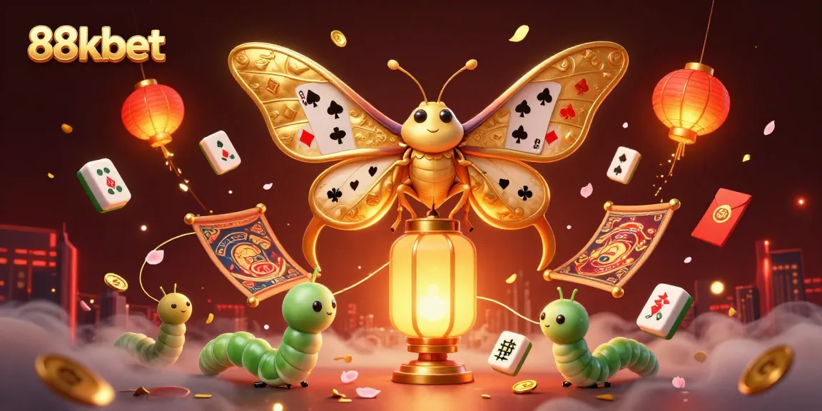 Experience the thrill of 88kbet with an ultra-detailed 3D casino illustration featuring vibrant game elements.