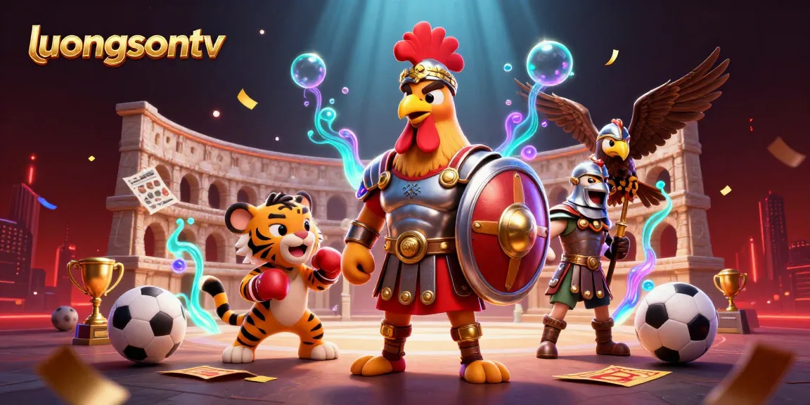 luongsontv promotes sports betting excitement with dynamic characters and engaging visuals.
