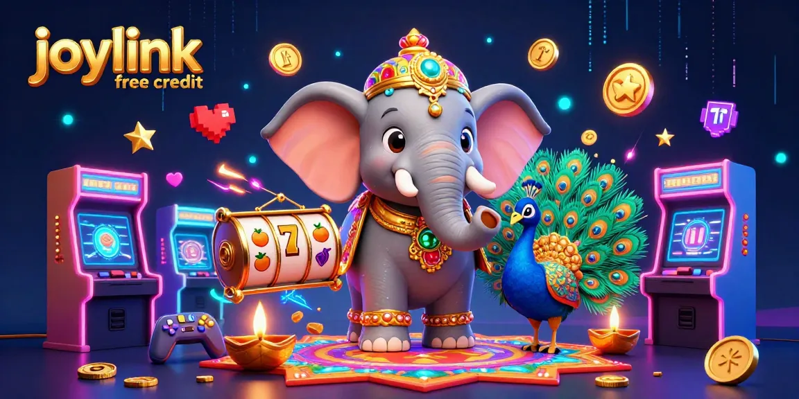 Spin the joylink free credit slots with vibrant casino elements featuring a Diwali elephant!