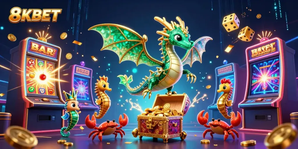 Experience the thrill of 8KBET with an enchanting sea dragon and explosive slots!