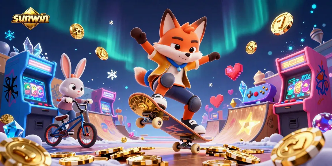 Engage in thrilling gameplay at sunwin with vibrant 3D characters and casino elements.