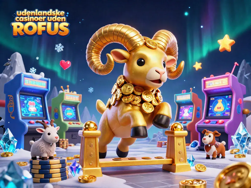 Experience the thrill of udenlandske casinoer uden ROFUS with a charging golden ram at a casino gate.