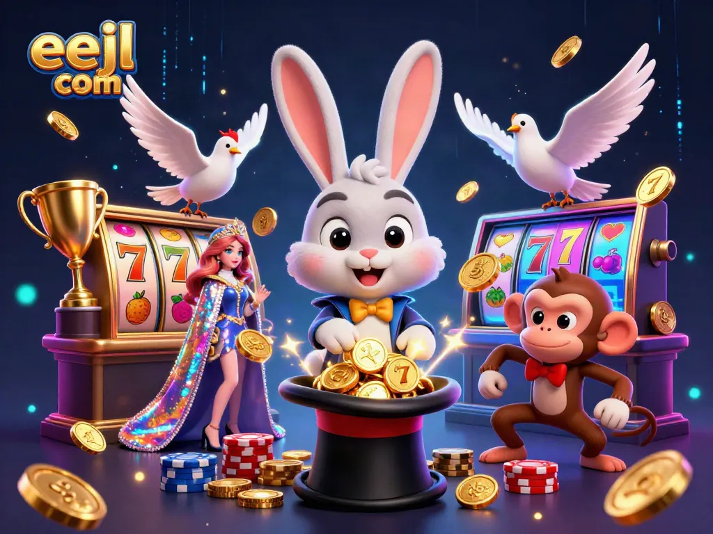 Experience thrilling gaming excitement at eejl com with lively 3D casino characters and dynamic slot elements.