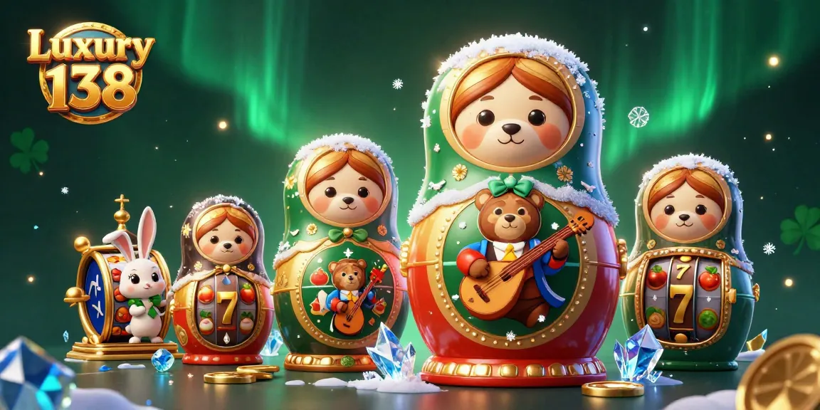 Engage with Luxury 138's slot adventures, featuring bears and vibrant casino elements.
