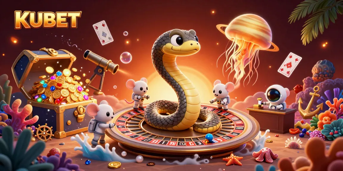 Engage with KUBET as sparkling astronaut mice bet on the cosmic roulette of gambling.